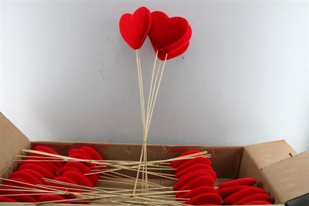 Deco Hartje Op Stok Rood 18 Cm