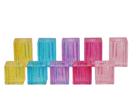 Bicolore Candle H Color Block Mix Ass Set Of 2 4x6